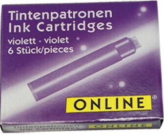 Online 6 Replacement Inks for Fountain Pen Purple