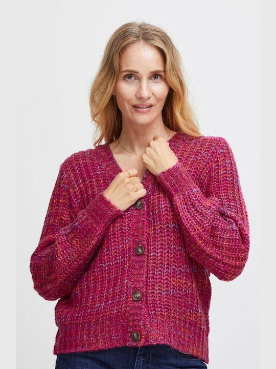 Fransa Women's Cardigan Fuchsia.