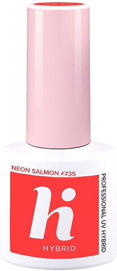 Hi Hybrid Glossy Long Lasting Nail Polish 235 Neon Salmon 5ml