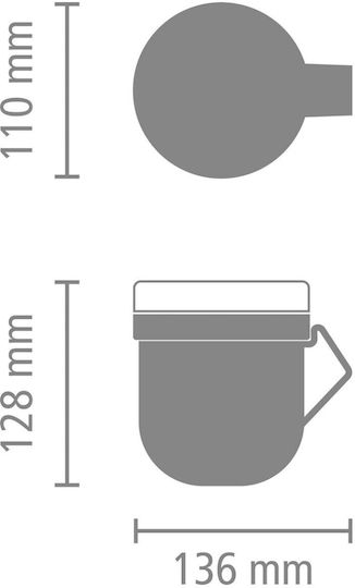 Brabantia Plastic Lunch Box Gray 600ml