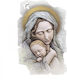 Kontopoulos Saint Icon Virgin Mary Holding the Infant Wooden 10x15cm