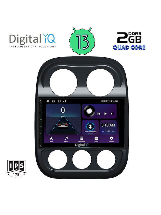 Digital IQ Car-Audiosystem für Jeep Kompass 2007-2016 (Bluetooth/USB/AUX/WiFi/GPS/Android-Auto) mit Touchscreen 10"