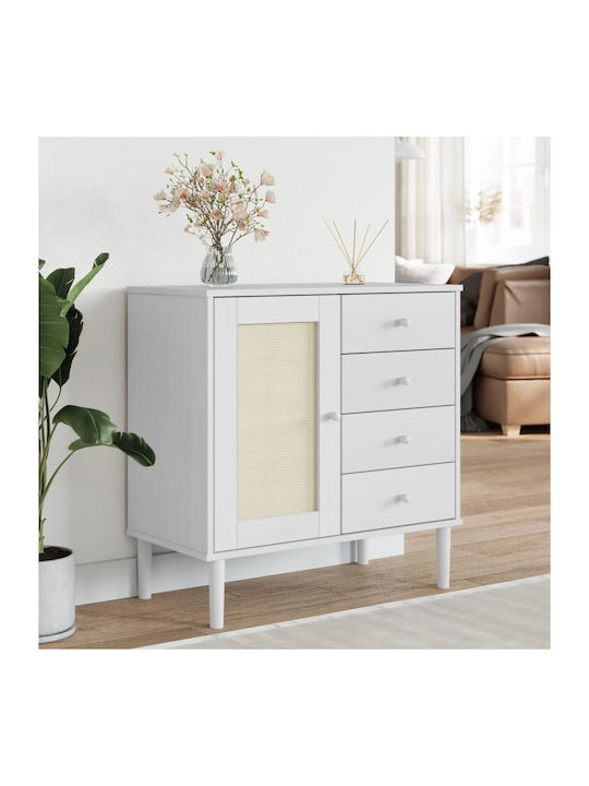 Sideboard Senja Wooden with Drawers White 80x40x80cm