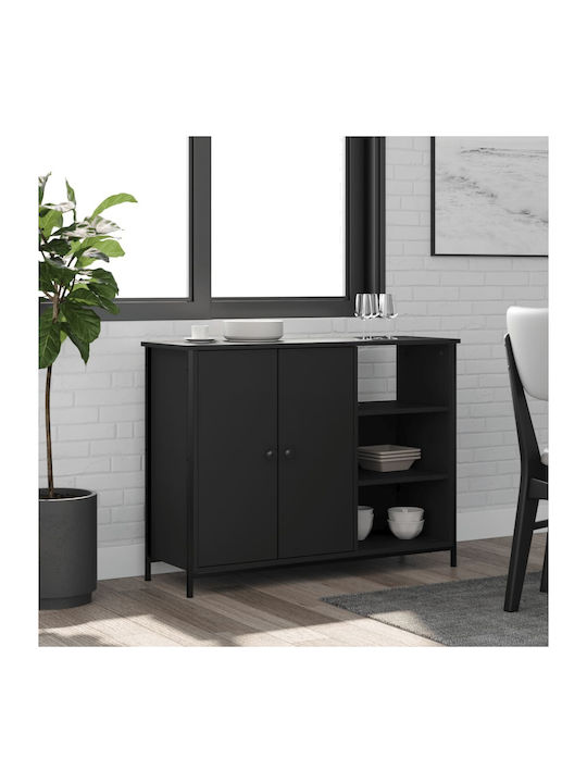 Sideboard Wooden Black 100x33x75cm