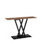 Wirmo Wooden Console Table Walnut / Black L110xW30xH80cm