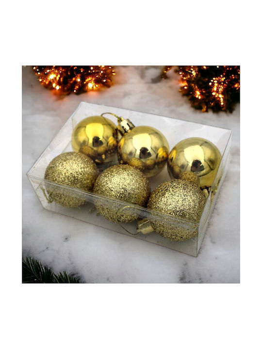 Christmas Ball Ornament Gold 4cm 6pcs