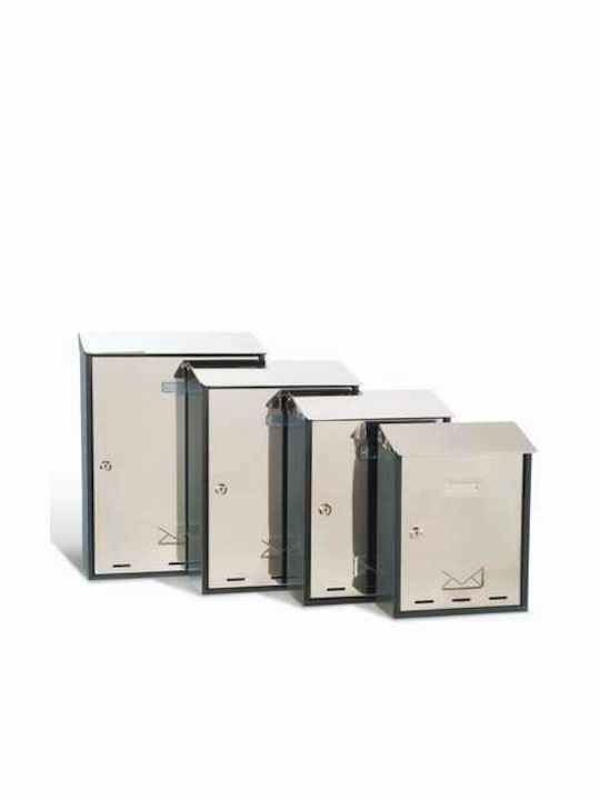 Ibfm Outdoor Mailbox Metallic in Silver Color