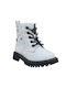 Exe Kids Patent Leather Boots with Zipper White