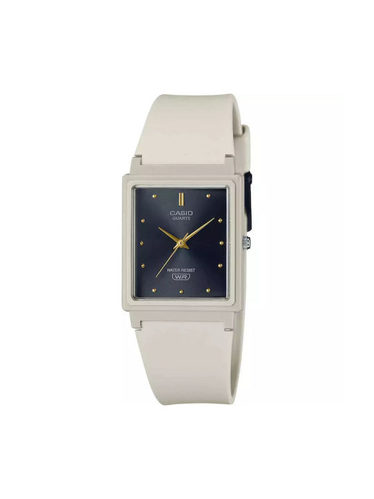 Casio Collection Uhr mit Weiß Kautschukarmband