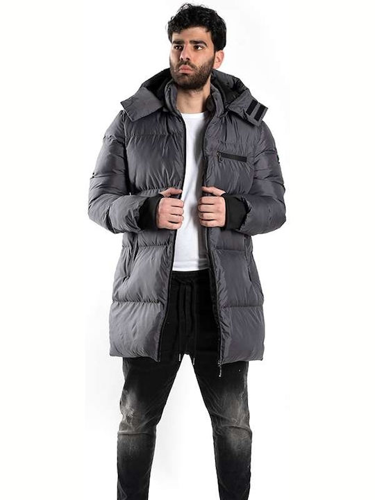 Men's Winter Puffer Jacket Grey.