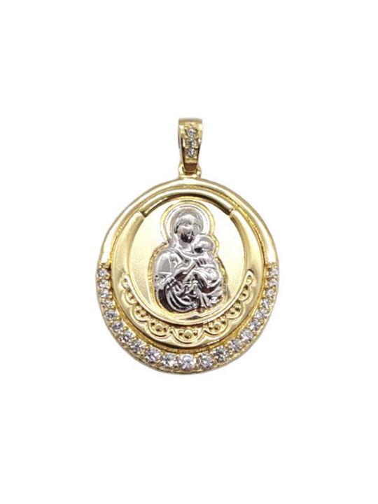 Rubini Anhänger Kinder Amulett mit der Jungfrau Maria aus Gold 14K RFG112