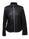 Guy Laroche Women's Short Lifestyle Leather Jacket for Winter Black