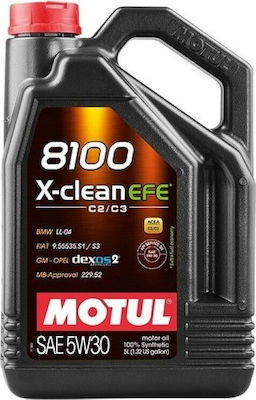 Motul Συνθετικό Λάδι Αυτοκινήτου 8100 X-Clean EFE 5W-30 C2 5lt