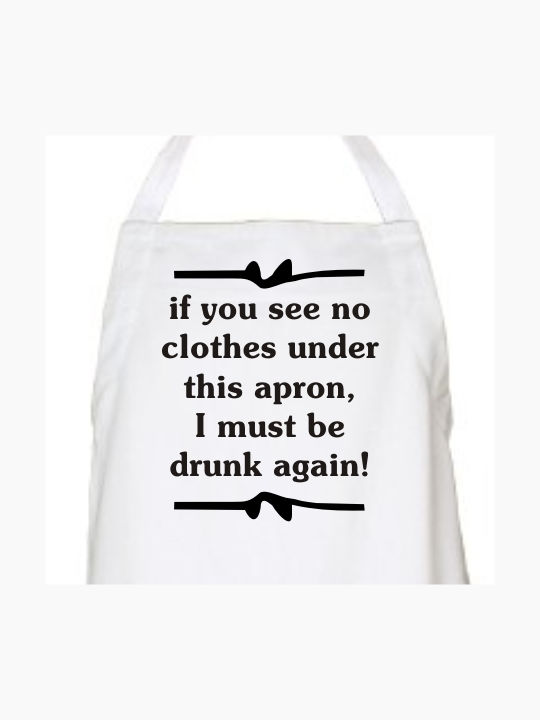 Drunk Again cooking apron - Black