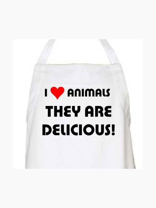 Kitchen apron I Love Animals - White