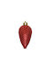 Hanging Ornament Pine Glass Red 8x4.5cm Set 6pcs