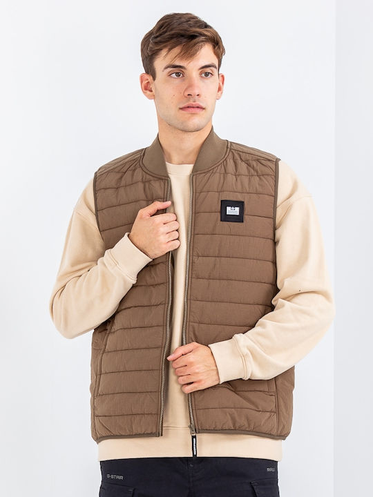Αμάνικο Μπουφάν Puffer Καφέ