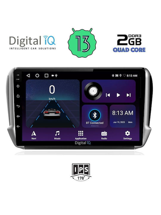 Digital IQ Ηχοσύστημα Αυτοκινήτου για Peugeot 2008 / 208 2012-2021 (Bluetooth/USB/AUX/WiFi/GPS/Android-Auto) με Οθόνη Αφής 10"