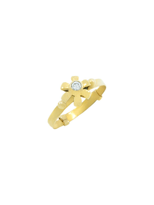 Gold Kids Ring with Design Flowers 14K DXT0192