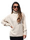 Zilan Women's Long Sleeve Sweater Turtleneck Beige