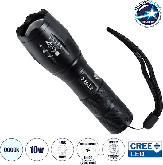GloboStar Lumină de lucru și de sit, cu baterie Lanternă LED Lumini de lucru și de sit, IP54 cu Luminozitate Maximă 80lm Negru