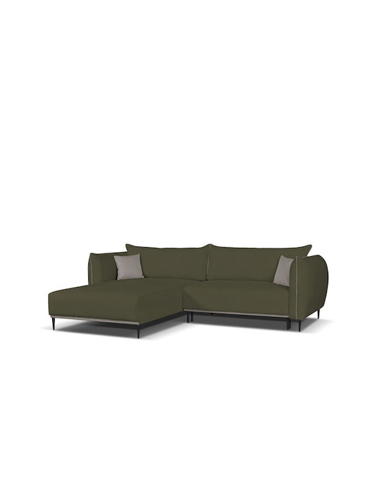 Massimo Γωνιακός Καναπές Κρεβάτι με Αναστρέψιμη Γωνία Dark Olive Green 300x195εκ.