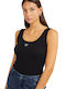 Guess Damen Bluse Baumwolle Ärmellos Black