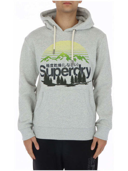 Superdry Hanorac pentru bărbați cu glugă și buzunare Gri