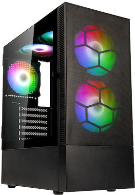 Kolink Observatory MX Mesh ARGB Gaming Midi Tower Computer Case with Window Panel Black