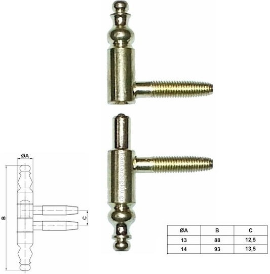 Amig 50 Balama Ușa Înșurubat din Metal 1buc Φ14MM