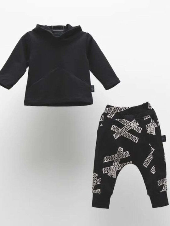 Moi Noi Kids Sweatpants Set Black 2pcs