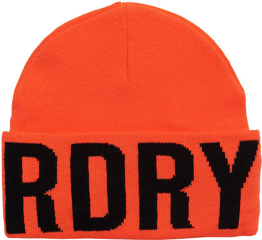 D4 Sdry Branded Knitted Beanie Hat Beanie Unisex Beanie Knitted in Orange color