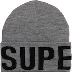 Superdry Beanie Unisex Beanie Knitted in Gray c...