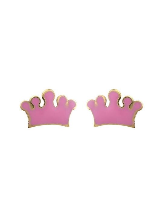 Kids Earrings Studs Crowns made of Gold