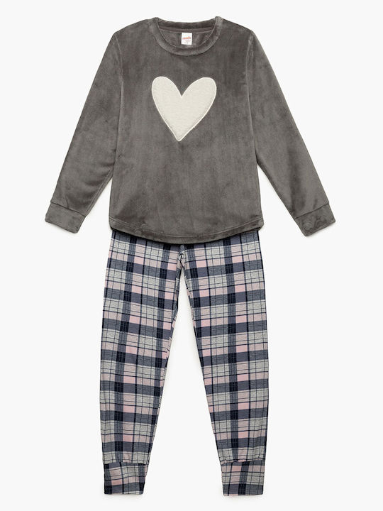 Minerva Kinder Schlafanzug Winterlich Gray