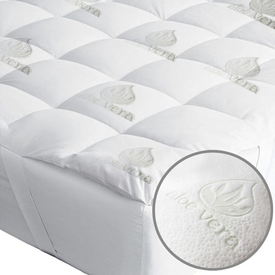 BS Collection Mattress Topper Single Polyester Infused with Aloe & Elastic Straps 100x200cm