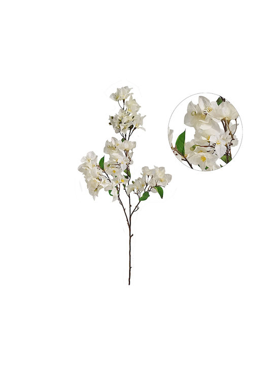 Plastona Ramură Decorativă Artificială Bougainvillea Χρ.105cm White 1buc