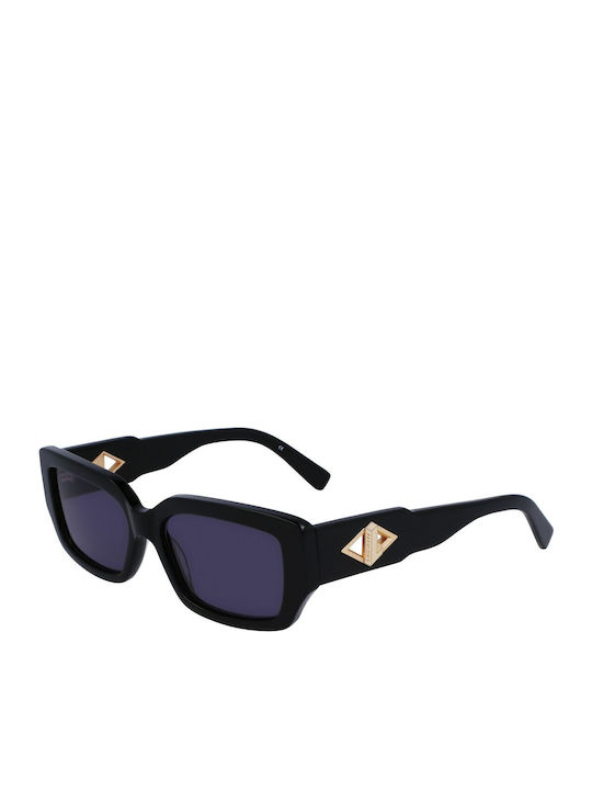 Lacoste Women's Sunglasses with Black Plastic Frame and Gray Lens L6021S-001