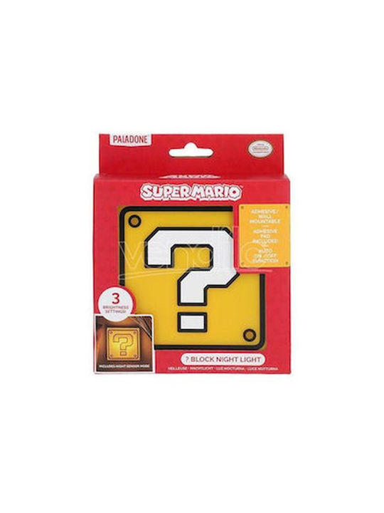Paladone Παιδικό Διακοσμητικό Φωτιστικό Super Mario Question Κίτρινο 16εκ.