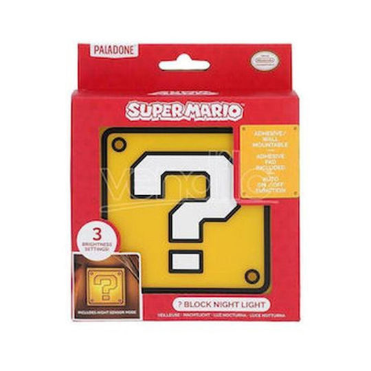 Paladone Παιδικό Διακοσμητικό Φωτιστικό Super Mario Question Κίτρινο 16εκ.