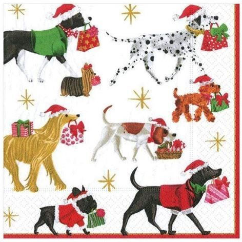 Caspari Set of Christmas Napkins L16.5xW16.5cm. 20pcs