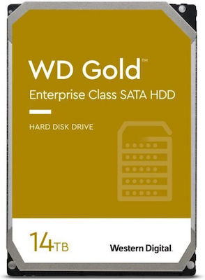 Western Digital Gold 14TB HDD Festplatte 3.5" SATA III 7200Umdrehungen pro Minute mit 512MB Cache für NAS / Server