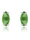 Sava Jewellery Green Stud Earrings with Stones in Silver