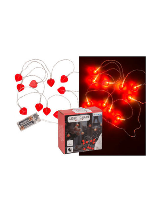 Decorative Lamp Heart LED Battery Red