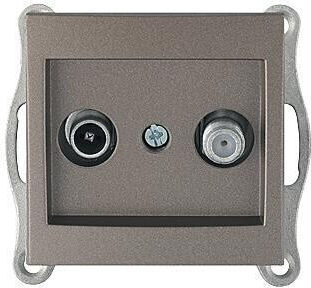 Mono Electric Πρίζα Κεραίας Τηλεόρασης και Δορυφορικής Διελεύσεως σε Γκρι χρώμα 500-002305139