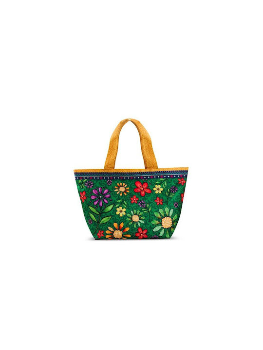 Egan Italy Υφασμάτινη Τσάντα για Ψώνια σε Πράσινο χρώμα