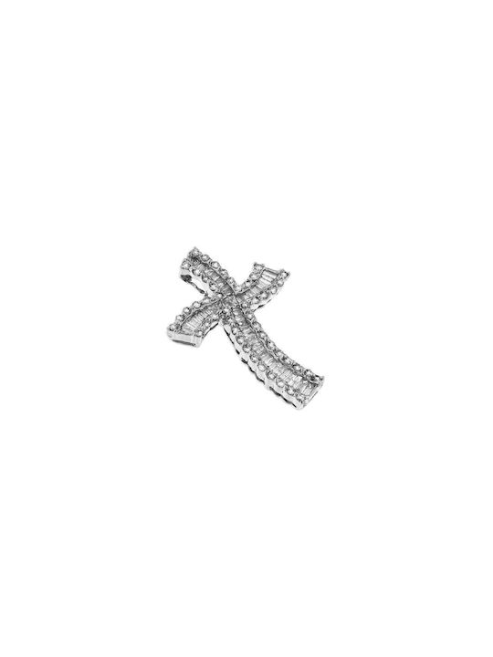 Women's White Gold Cross 18K