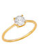 Senza Damen Ring mit Zirkonia aus Silber Vergoldet