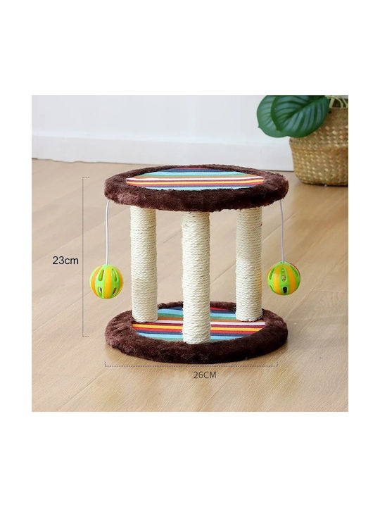 Γάτας Cat Scratching Post Poles Brown 26x26x23cm.