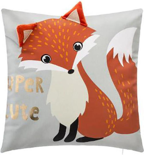 Atmosphera Kinder Wurfkissen Fuchs Grau 40x40cm